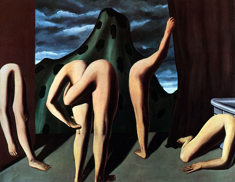 artistas surrealistas; rene-magritte-intermission-900x700