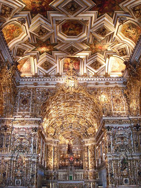 barroco; Interior da igreja de São Francisco. Salvador, Bahia