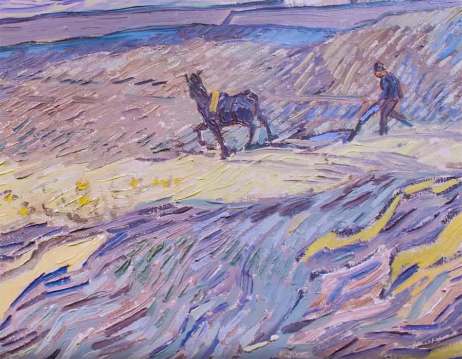 A obra, Laboureur dans un champ de Van Gogh