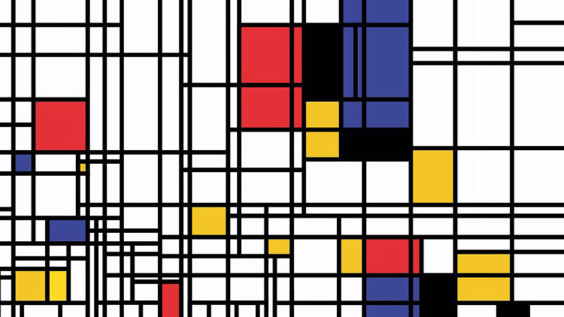Obra artística criada por Mondrian no início do século XX. (imagem extraída de Atelier)