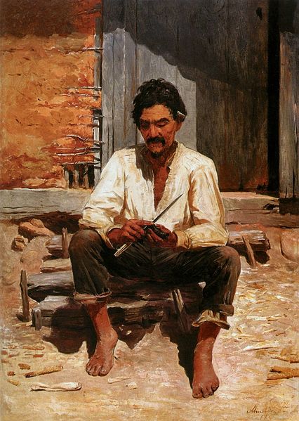 Almeida Júnior - Caipira Picando Fumo (Estudo, 1893)