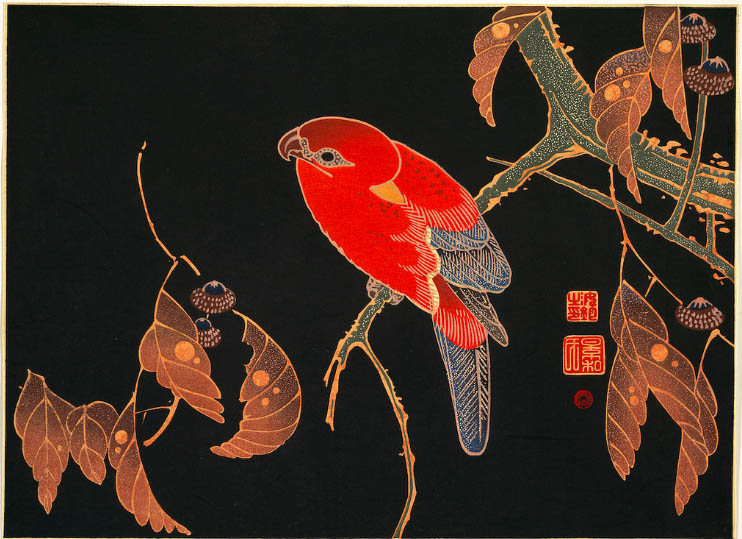 Red Parrot on the Branch of a Tree: Itō Jakuchū 