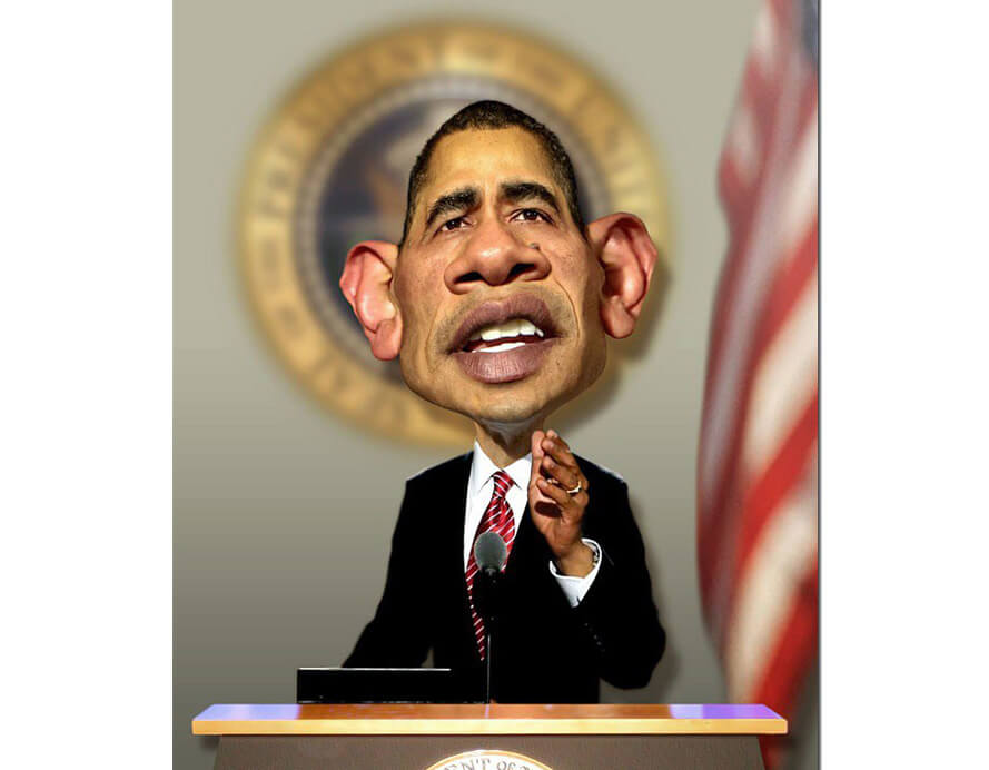 caricaturas de pessoas famosas; Barack-Obama