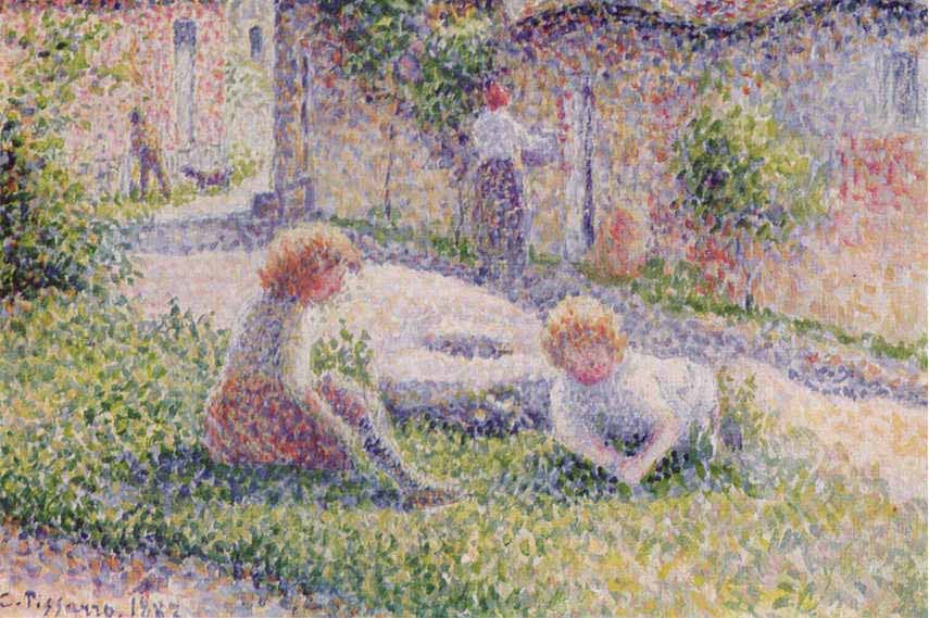 Camille-Pissarro-Children-on-a-Farm-1887-collection-of-George-Signac
