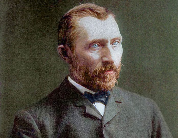 Fotografia colorizada de Vincent van Gogh feita em Janeiro de 1886