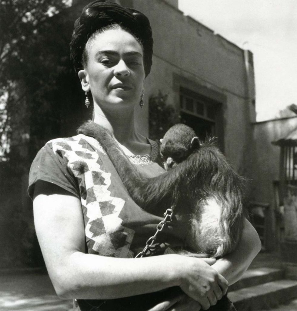 Frida com macaco