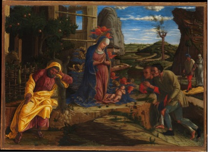 técnicas; Andrea MANTEGNA (ca. 1430-5-1506) A adoração dos Pastores, pouco depois de 1450