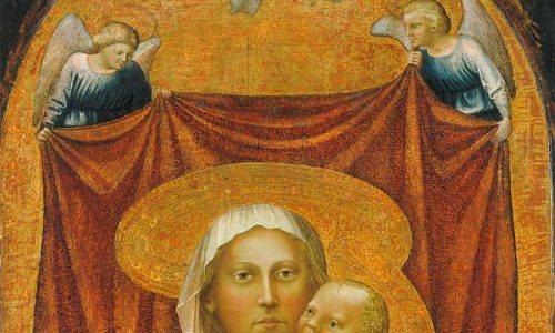 MASACCIO (1401 – 1428/9). Detalhe. A Madona da Humildade, 1423-1424