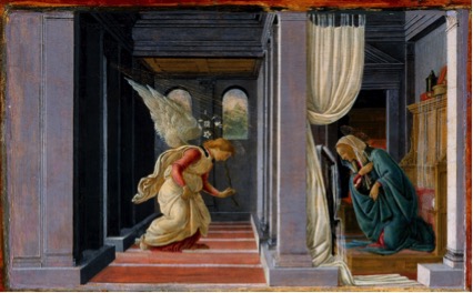 técnicas; Sandro BOTTICELLI (1444-45-1510) A Anunciação, ca. 1485-1492