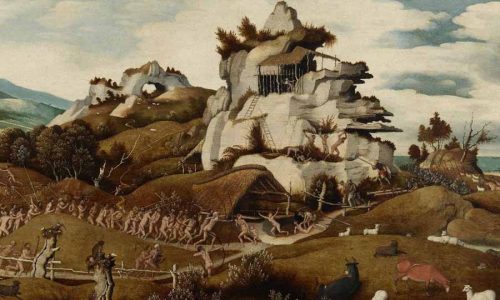 Jan Jansz MOSTAERT (1475-1555/56) Paisagem com um episódio da conquista da América