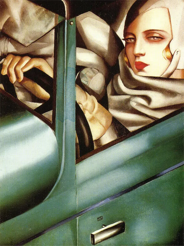 Autoretrato(Tamara no Bugatti verde) por Tamara De Lempicka, 1929