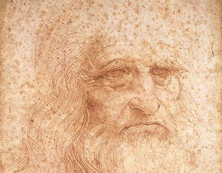 Leonardo da Vinci. O retrato de um homem de giz vermelho(1512) | Biblioteca Reale, Turin (Itália)