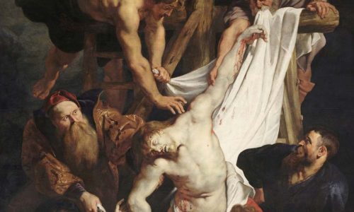 Peter Paul Rubens (1577-1640) DETALHE: Descida da cruz, ca. 1611-1614. Retábulo, Tríptico, painel central, 421x311. Onze-Lieve-Vrouwekathedraal, Antuérpia, Bélgica.