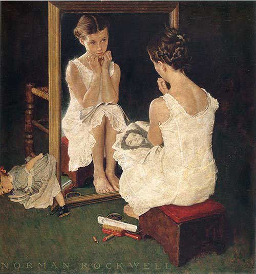 Girl-at-Mirror-1954-Norman-Rockwell