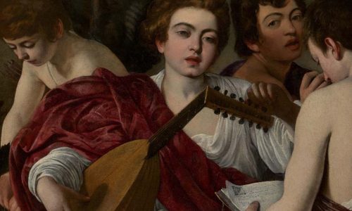 Michelangelo Merisi da CARAVAGGIO (1571-1610) DETALHE: Os Músicos, 1597. Óleo sobre tela, 92.1x118.4. The Metropolitan Museum of Art, Nova York, EUA. Disponível em: https://www.metmuseum.org/art/collection/search/435844 Acesso em 22 set. 2019.