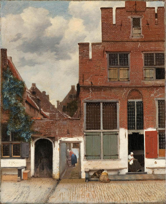Johannes VERMEER (1632-1675) Vista das casas em Delft ou a Pequena rua de Delft, ca. 1658. Óleo sobre tela, 54.3x44. Rijksmuseum, Amsterdam, Holanda.