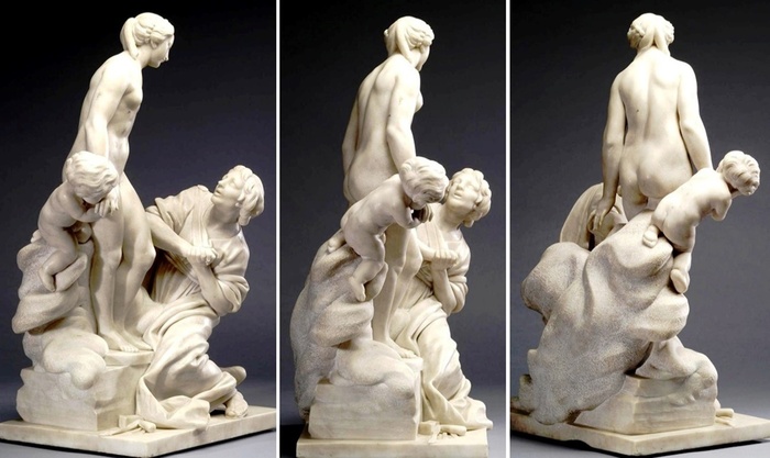 rococó escultura; Étienne-Maurice FALCONET (1716-1791) Pigmalião e Galatea, 1763. Mármore, 59.5×40×29. The Walters Art Museum, Mount Vernon, Baltimore, Maryland, EUA.
