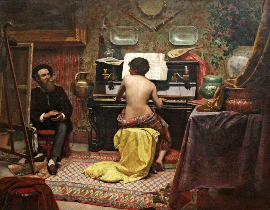 FAMA Museu podcast; Model's rest, 1885, Almeida Júnior | Foto de Hugo Curti