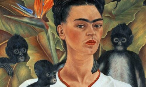 DETALHE - Frida Kahlo. Self Portrait with monkeys, 1943.