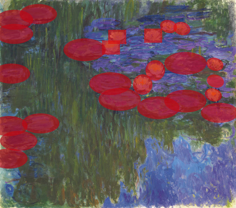 Nympheas en fleur”. Claude Monet, 1914– 17. Óleo sobre tela. 160 x 180 cm. Coleção Privada.