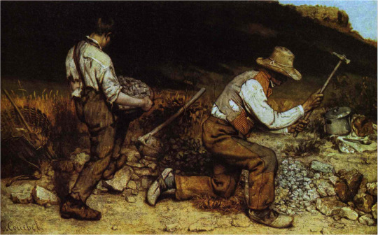 Gustave Courbet - Os Quebradores de Pedras (1849). Óleo sobre tela, 165 x 257 cm