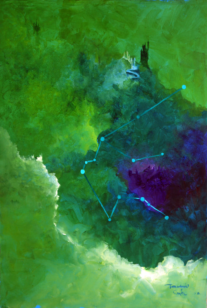 Tarcisio Costa. Constelação de Aquário 2020 - Acrílico sobre tela - 67 x 46 cm