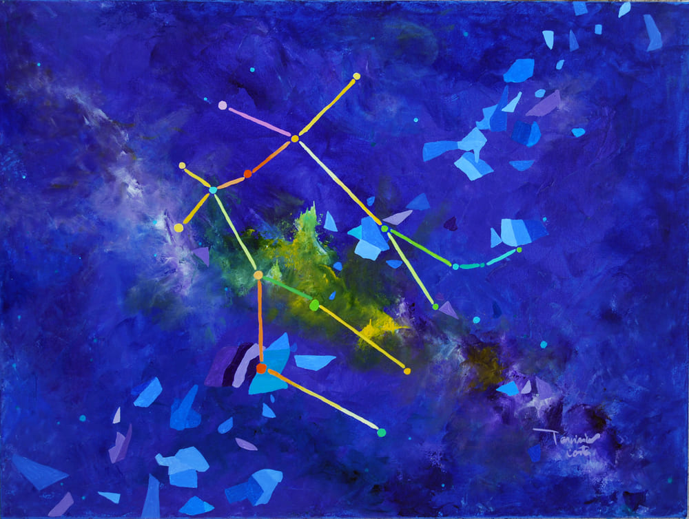 Tarcisio Costa. Constelação de Gemeos 2020 - Acrílico sobre tela - 60 x 80 cm