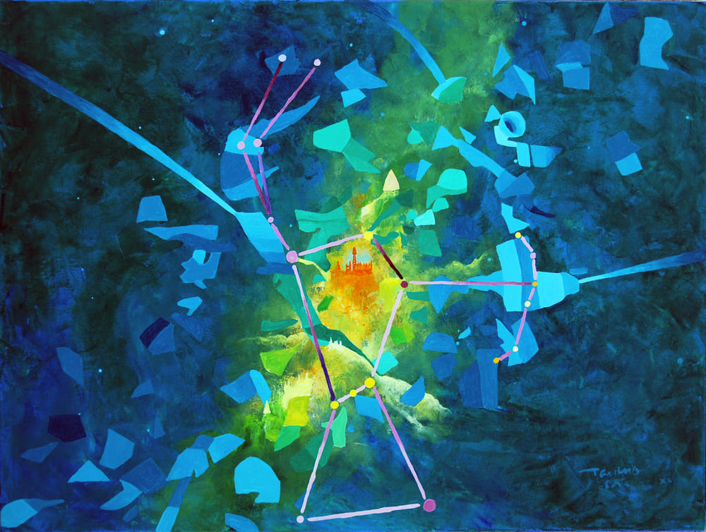 Tarcisio Costa. Constelação de Órion 2020 - Acrílico sobre tela - 60 x 80 cm