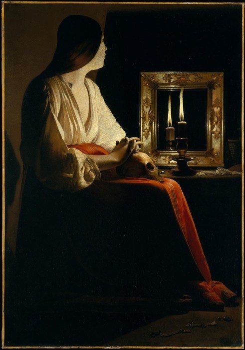 Madalena Penitente, Georges de La Tour; Luz e Sombra Pintura Figurativa