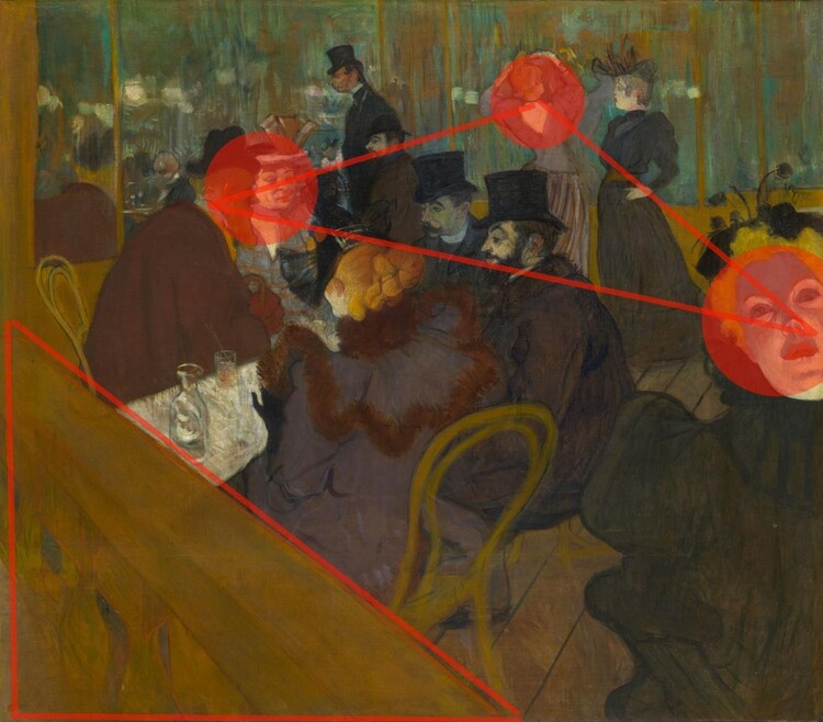 No Moulin Rouge 2. Henri de Toulouse-Lautrec; Luz e Sombra Pintura Figurativa