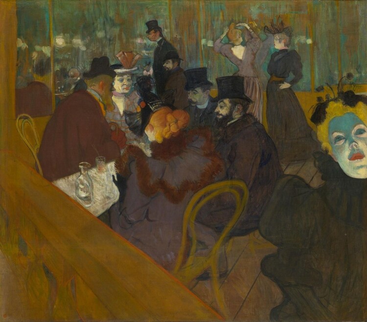 No Moulin Rouge. Henri de Toulouse-Lautrec; Luz e Sombra Pintura Figurativa