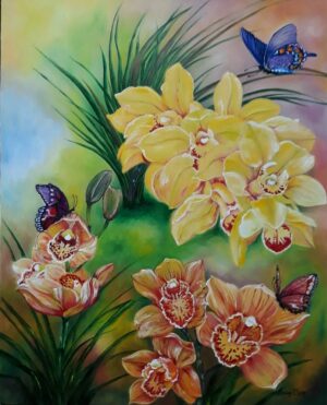 Simone Meier - Orquídeas e borboletas