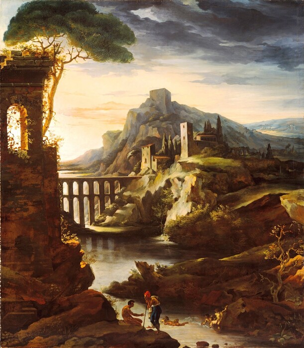 Jean-Louis André Théodore GÉRICAULT (1791-1824) Noite: paisagem com um aqueduto, 1818. Óleo sobre tela, 250.2 x 219.7. Metropolitan Museum of Art, Nova York, EUA.