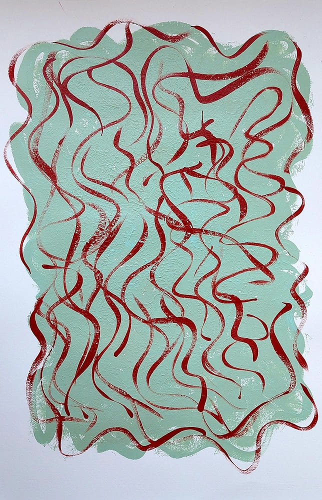Marisa Carvalho - Círculo da dança II, 2021, acrílica sb papel, 70 x 50 cm