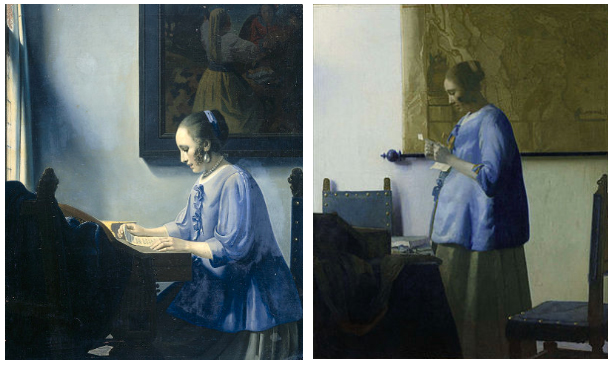 À esquerda, obra de Meegeren; à direita, original de Veermer.
