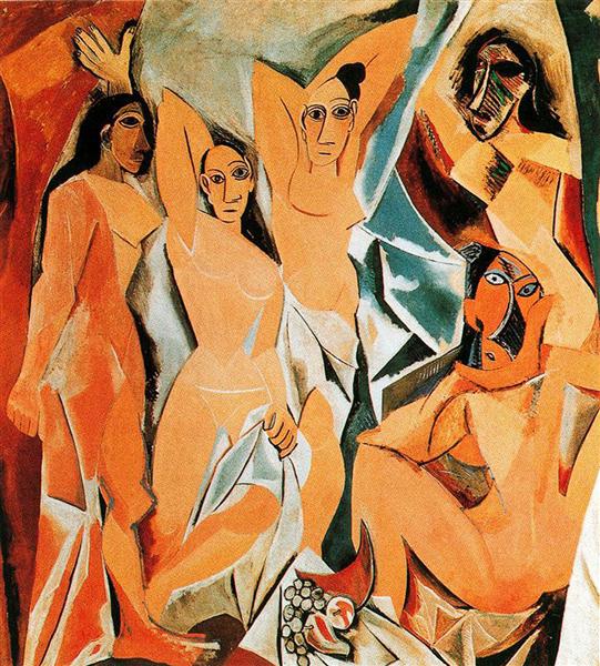 Cubismo analítico e sintético; Les Demoiselles dAvignon-1907-Pablo Picasso.