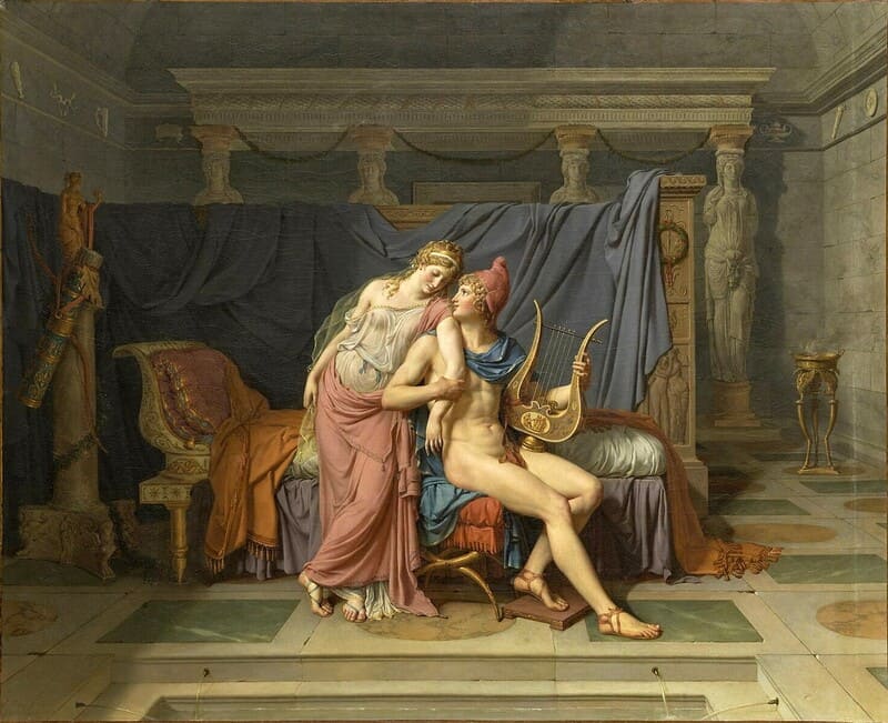 A corte de Helena e Paris, 1788. Óleo sobre tela, 146x181. Musée du Louvre, Paris, França. 