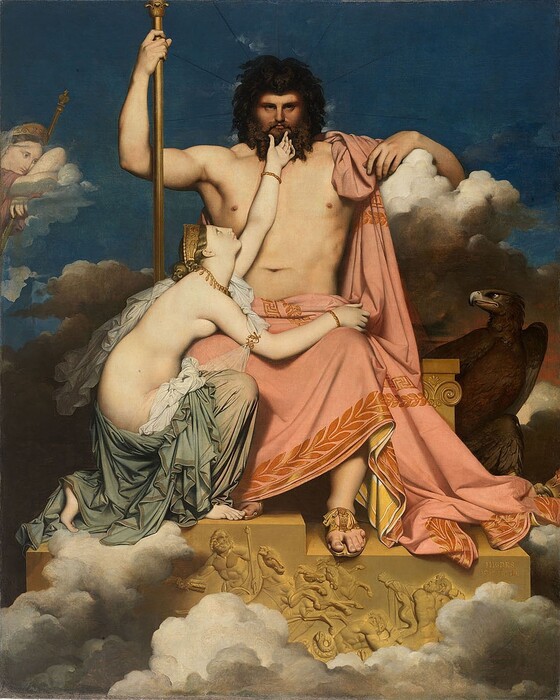 Jean-Auguste-Dominique INGRES[13] (1780-1867) Zeus e Tétis, 1811. Óleo sobre tela, 324x260. Musée Granet, Aix en Provence, França. © Photo H. Maertens; Ilíada