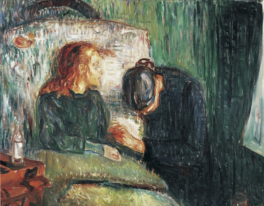 Edvard Munch (DETALHE) - A criança doente, 1885; MOVIMENTO EXPRESSIONISTA