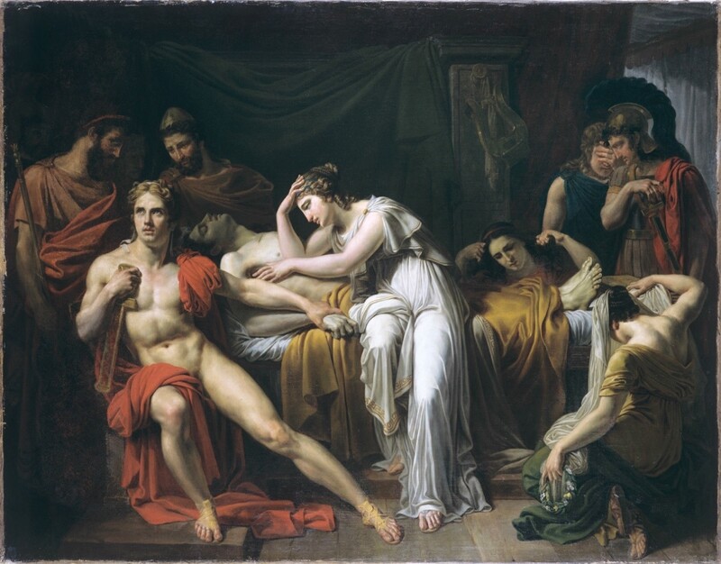 4.Julien MICHEL GUÉ (1789-1843) Briseide em luto pela morte de Pátroclo, 1815. Óleo sobre tela, 115x147. Musée des Beaux-Arts Bordeaux, França.