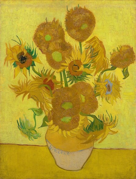 Vincent van Gogh, “Girassóis”, 1889 (Foto: Galeria Nacional via Wikimedia Commons, Domínio público)