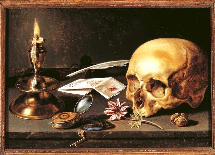 Pieter Claesz, “Vanitas – Still Life,” 1625 (Foto: Memory of the Netherlands via Wikimedia Commons, Public domain)