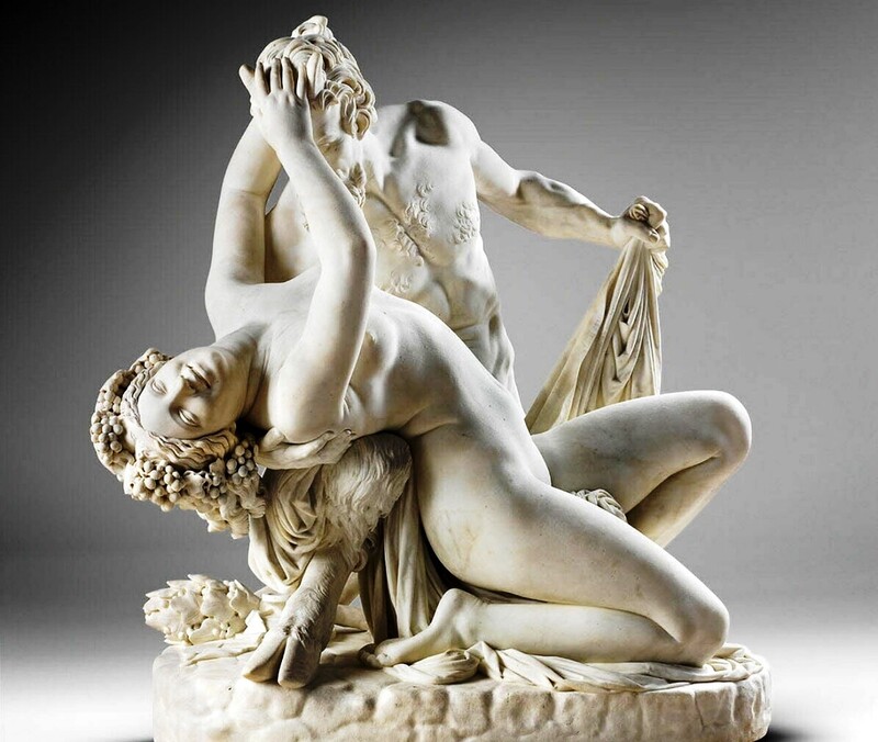 James PRADIER (1790-1852) Sátiro e Bacante, 1834. Escultura, Mármore, 112x78x125. Musée du Louvre, Paris, França.