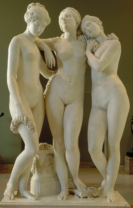 James PRADIER (1790-1852) As Três Graças, 1831. Escultura, Mármore, 102x45x172. Musée du Louvre, Paris, França.