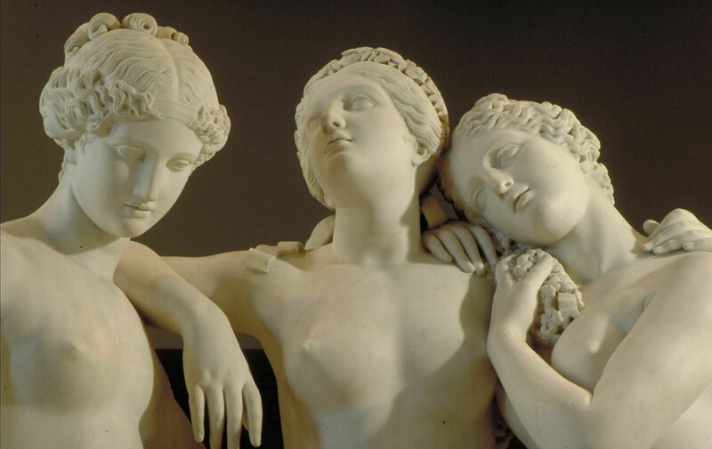 James PRADIER (1790-1852) DETALHE: As Três Graças, 1831. Escultura, Mármore, 102x45x172. Musée du Louvre, Paris, França.
