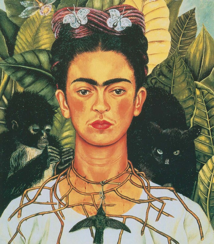 Auto-Retrato com Colar de Espinhos e Beija-Flor; Frida Kahlo; maiores pintores da história