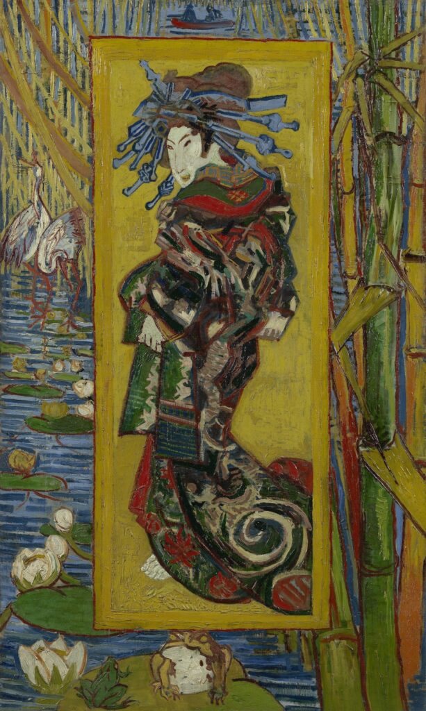 Vincent van Gogh, “Courtesan (after Eisen)” (Paris, October-November 1887), oil on canvas, 100.7 cm x 60.7 cm, Van Gogh Museum, Amsterdam (Vincent van Gogh Foundation)
