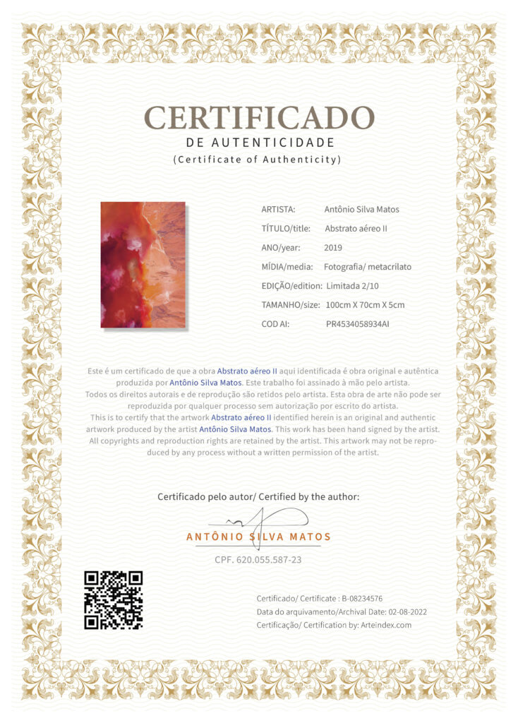 certificado de autenticidade arteindex.com